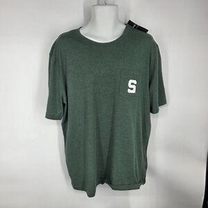 NWT Michigan State Spartans Mens T-Shirt XL Pocket Tee Captivating Green MSU